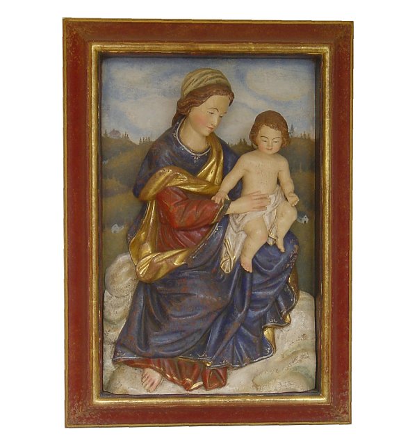 1131 - Virgin Mary on cloud  with framework (relief)