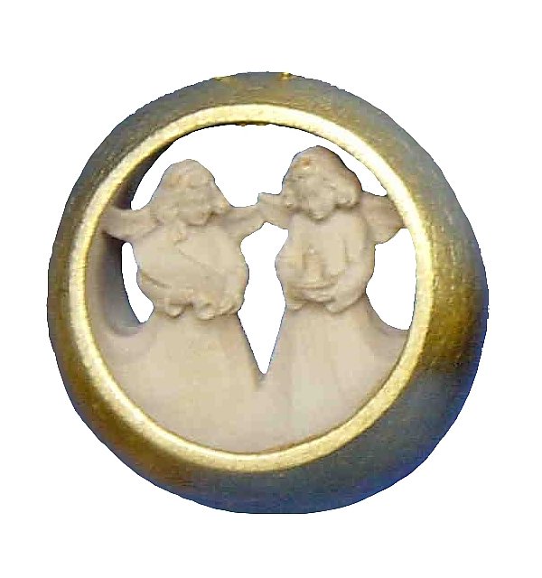 3620 - Christmastree ring with angel made in wood (candle