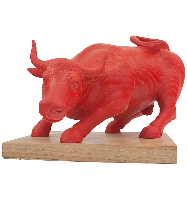 4882 - Wall street bull made in wood LACKIERTR