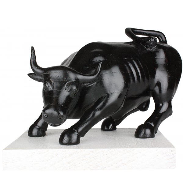 4882 - Wall street bull made in wood LACKIERTSC