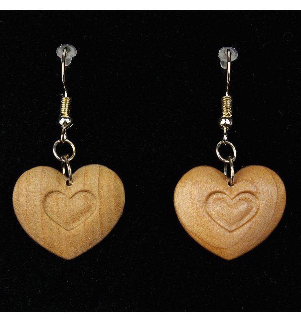 3812 - Earrings heart in heart hanging KIRSCHEOEL