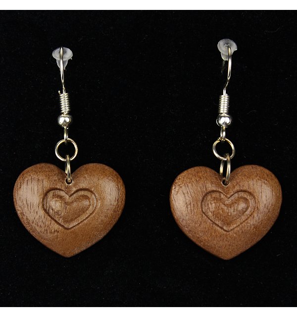 3812 - Earrings heart in heart hanging NUSSOEL