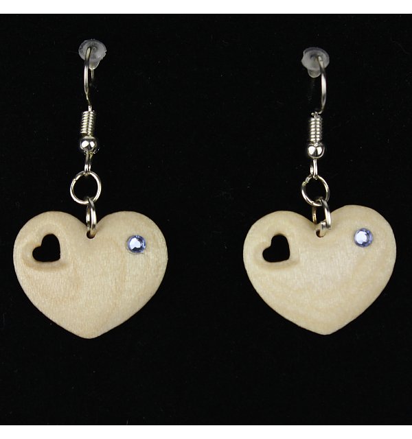 3813 - Earrings heart with heart hole hanging AHORN_KR