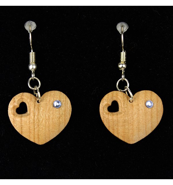 3813 - Earrings heart with heart hole hanging KIRSCHE_KR