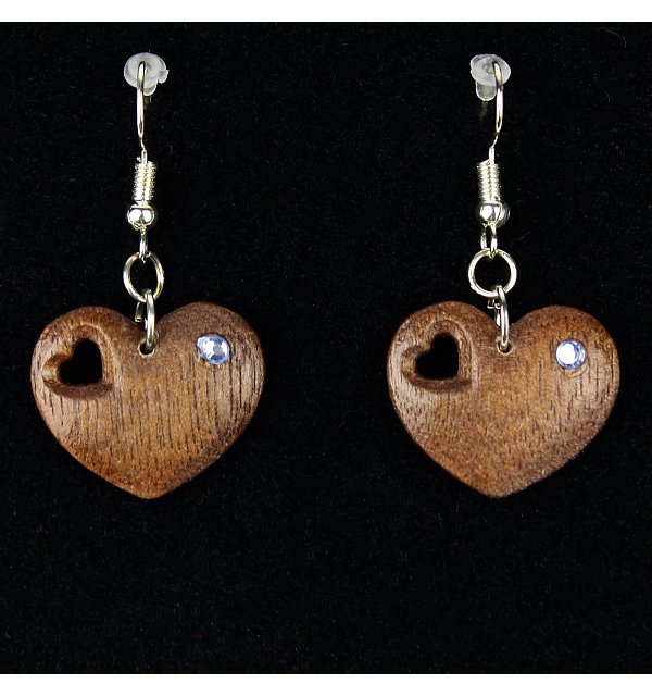 3813 - Earrings heart with heart hole hanging NUSS_KR