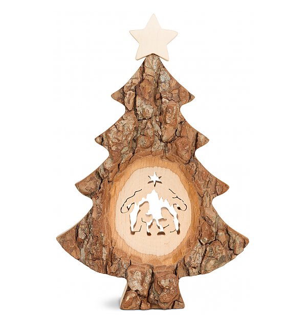 WA4455-1 - Christmas tree with sawn motif: nativity