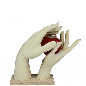 Carved hands made of wood